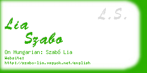 lia szabo business card