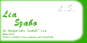 lia szabo business card